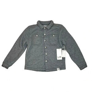 LIV OUTDOOR Boy’s Fireside Thermal Waffle Knit Shirt Jacket Asphalt Heather 5/6